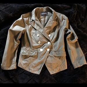 Who What Wear Upcycled Double Breasted Jacket Green S
